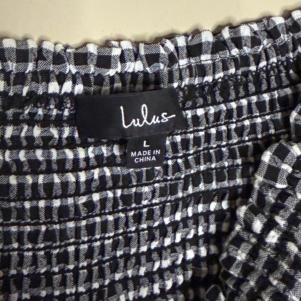Lulu's Patsy Black White Smock Gingham Off The Sh… - image 7